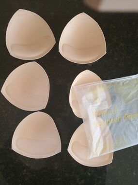 Cream Bra Insert Pads - 3 Pair